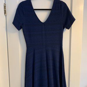 FRANCESCA'S navy blue flare dress, size large